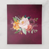 Autumn Burgundy Blush Floral Blossom Wedding (Binnenkant ongevouwen)