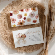 Autumn Burgundy Floral Book Request Enclosure Card