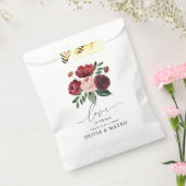 Autumn Burgundy Flower Wedding Bedankzakje (Gezegeld)