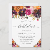 Autumn Burgundy Flowers Herfst Vrijgezellenfeest Kaart (Voorkant)