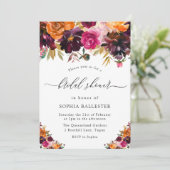 Autumn Burgundy Flowers Herfst Vrijgezellenfeest Kaart (Staand voorkant)