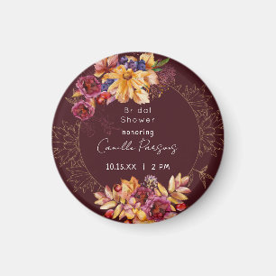 Autumn Burgundy Moody Waterverf Vrijgezellenfeest Magneet