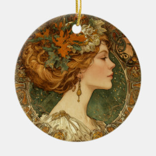 Autumn Cameo Ornament – Art Nouveau stijl