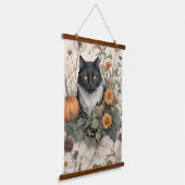 Autumn Cat Dandelion Hangend Wandkleed (Gebogen)