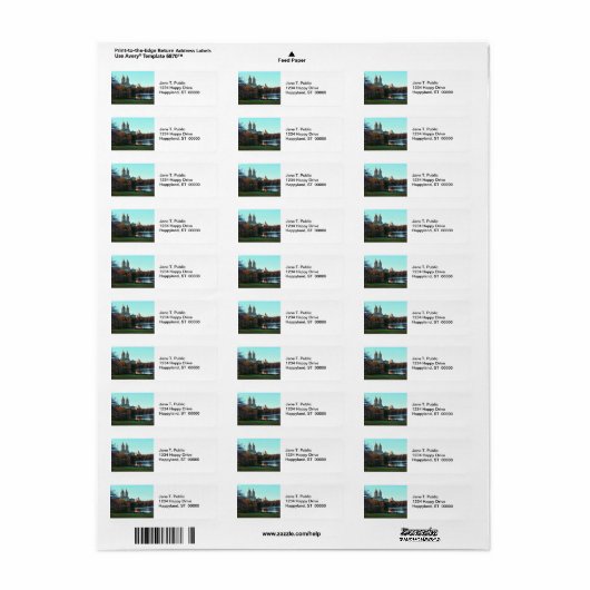 Autumn: Central Park Lake, San Remo Etiket (Full Sheet)