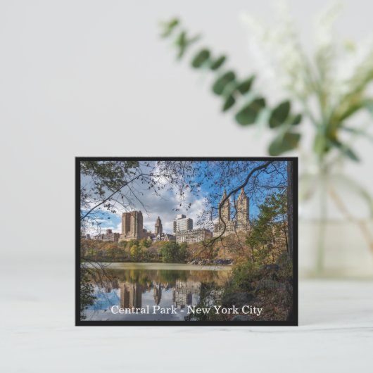 Autumn Central Park, New York City Custom Text Briefkaart (Staand voorkant)