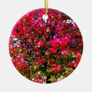 Autumn Changing Leaves, roze impressionistische bo Keramisch Ornament