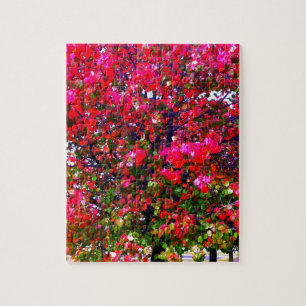 Autumn Changing Leaves, roze impressionistische bo Legpuzzel