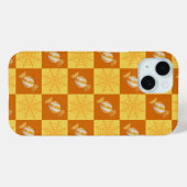 Autumn Checkered Cobweb & Snacks iPhone case (Achterkant (horizontaal))