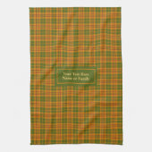 Autumn Checkered Dish Towel Personalized Gift Idea Theedoek (Verticaal)