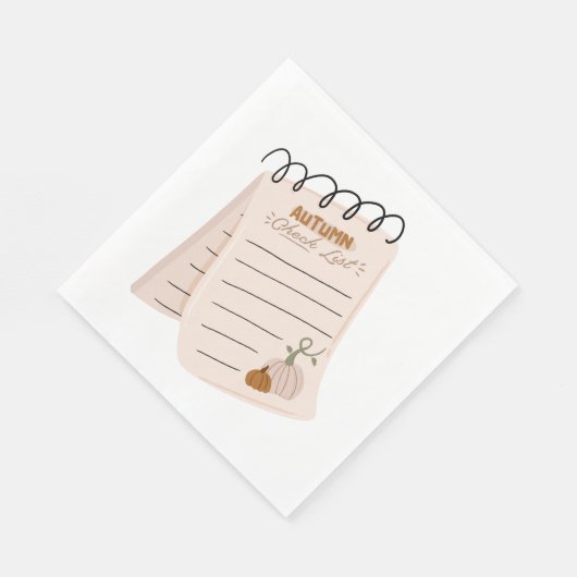 Autumn Checklist Notitieblok Herfst to do lijst Servet (Hoek)