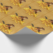 Autumn Chipmunk met Acron op Faux Canvas Cadeaupapier (Hoek)