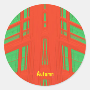 AUTUMN ~ CHRISTMAS Red Green ~ Ronde Sticker