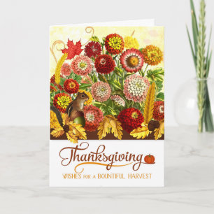 Autumn Chrysanthemum Garden Thanksgiving Feestdagen Kaart