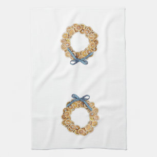 Autumn Citrus Wreath Serviette de cuisine