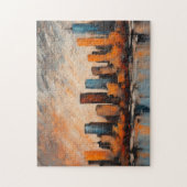 Autumn City Skyline Sunset Legpuzzel (Verticaal)