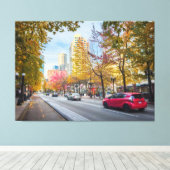 Autumn CityScape Street Canvas Afdruk (Insitu (Houten vloer))