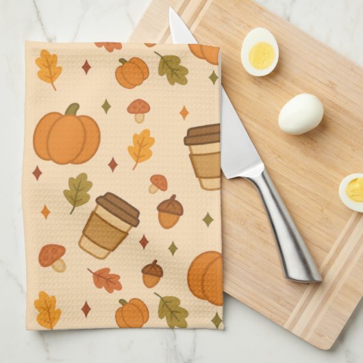 Autumn Coffee Theedoek (Quarter Fold)