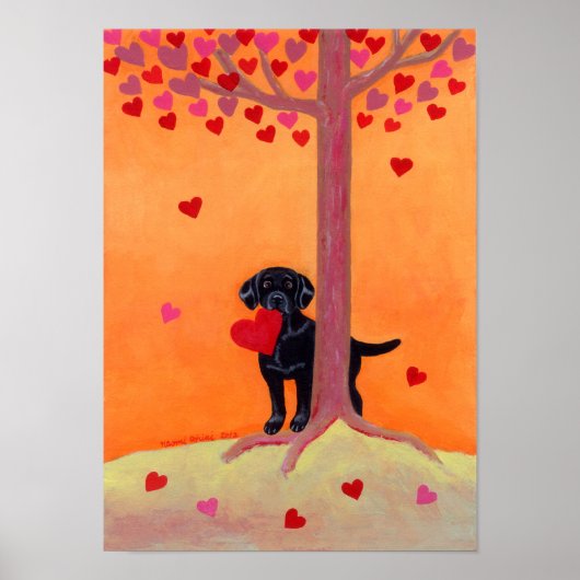 Autumn Color Black Labrador Poster (Voorkant)