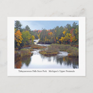 AUTUMN COLORS AT TAHQUAMENON FALLS STATE PARK, MI. BRIEFKAART