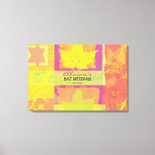 AUTUMN COLORS Bar Bat Mitzvah Sign In Board Canvas Afdruk