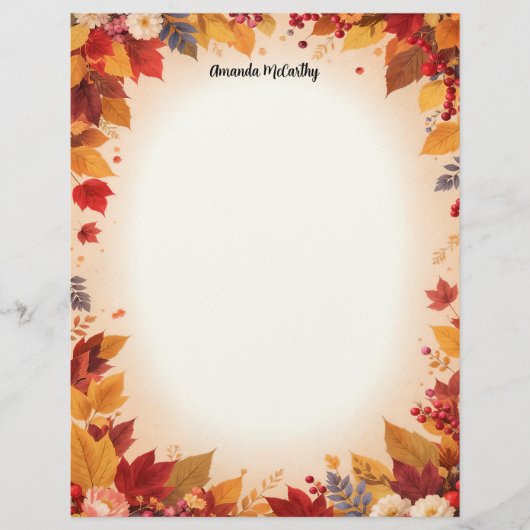Autumn Colors Stationery Paper Briefhoofd (Voorkant)