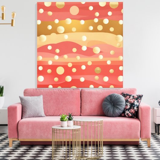 Autumn coloured Dunes with polka dot snow Canvas Afdruk (Insitu (Woonkamer))