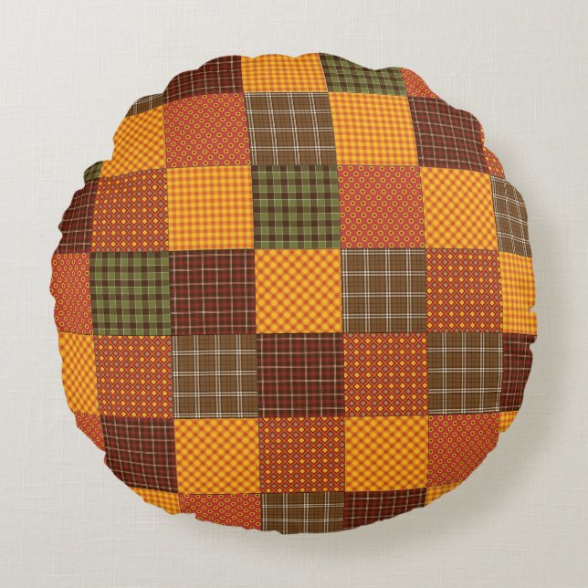 Autumn Comfort Quilt Rond Kussen (Voorkant)