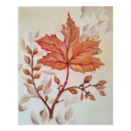 Autumn cooper vine leaf foto afdruk