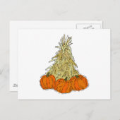 Autumn Cornstalks Pumpkins Briefkaart (Voorkant / Achterkant)