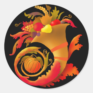 Autumn Cornucopia Ronde Sticker