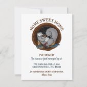 Autumn Cozy Squirrel Bewegend Nieuw Adres Aankondiging (Voorkant)