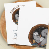 Autumn Cozy Squirrel Bewegend Nieuw Adres Aankondiging