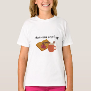 Autumn Cozy Vibes – warme cacao, boek & herfstblad T-shirt