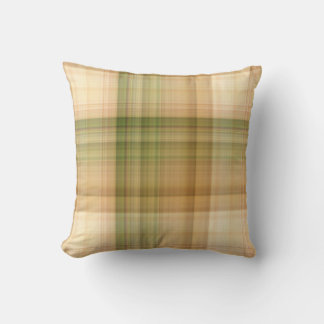 Autumn Daisy Cream en Green Plaid Kussen