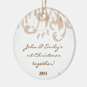 Autumn Damask Herfst Personalized Name Ornament (Links)