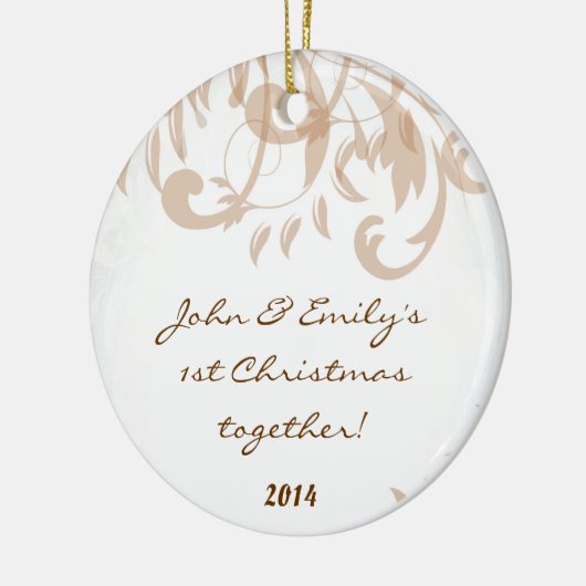 Autumn Damask Herfst Personalized Name Ornament (Links)