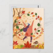 Autumn Dance Briefkaart (Voorkant / Achterkant)