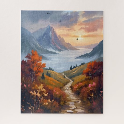 Autumn Daydreams | Fall Mountain Landscape Painted Legpuzzel (Verticaal)