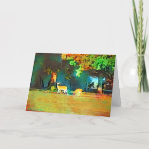 Autumn Deer Art Note Kaart