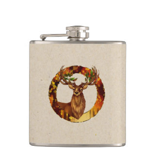 Autumn Deer Vinyl Wrapped Flask Heupfles
