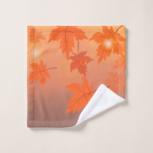 Autumn design with maple leaves and bokeh effect bad handdoek (Wasdoekje)