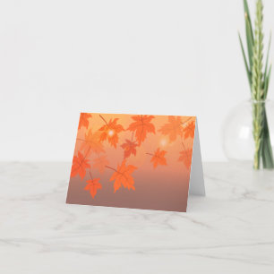 Autumn design with maple leaves and bokeh effect bedankkaart