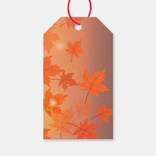 Autumn design with maple leaves and bokeh effect cadeaulabel (Voorkant)