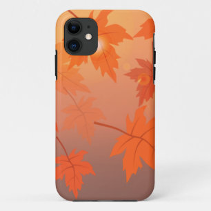 Autumn design with maple leaves and bokeh effect iPhone 11 hoesje