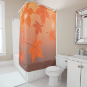 Autumn design with maple leaves and bokeh effect douchegordijn (In situ)