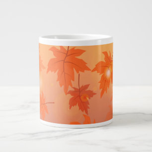 Autumn design with maple leaves and bokeh effect extra grote beker