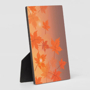 Autumn design with maple leaves and bokeh effect fotoplaat
