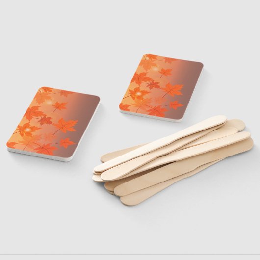 Autumn design with maple leaves and bokeh effect  handwaaier (Niet-gemonteerd)