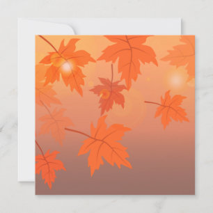 Autumn design with maple leaves and bokeh effect kaart